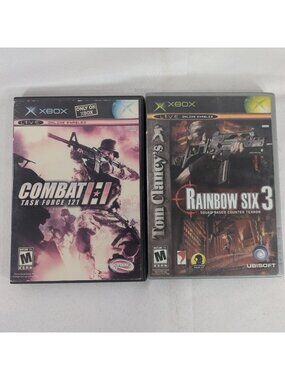 Combat Task Force 121 & Rainbow Six 3 Game Lot Xbox CIB Manuals Untested